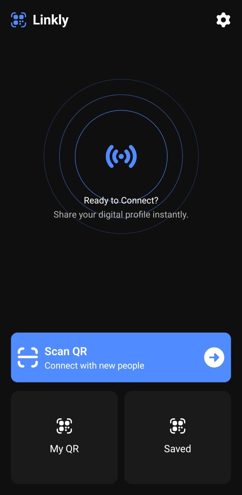 Linkly Home screen